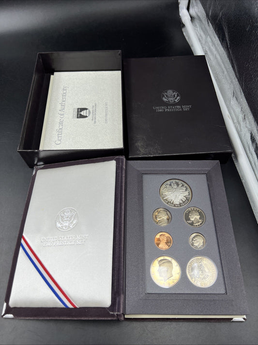 1989 S US Mint Prestige Proof Set OGP used Box & COA