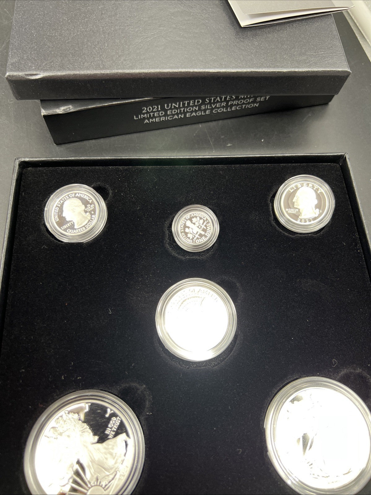 2021 6 Coin Limited Edition Silver Proof Set w/ Type 1 & 2 ASE Silver Eagles #C