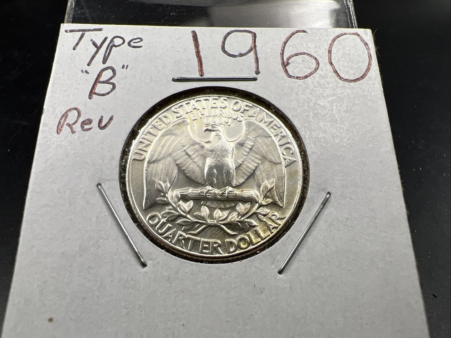 1963 P 25C Washington Quarter Silver Coin Choice BU Uncirculated Type B Rev SK#4