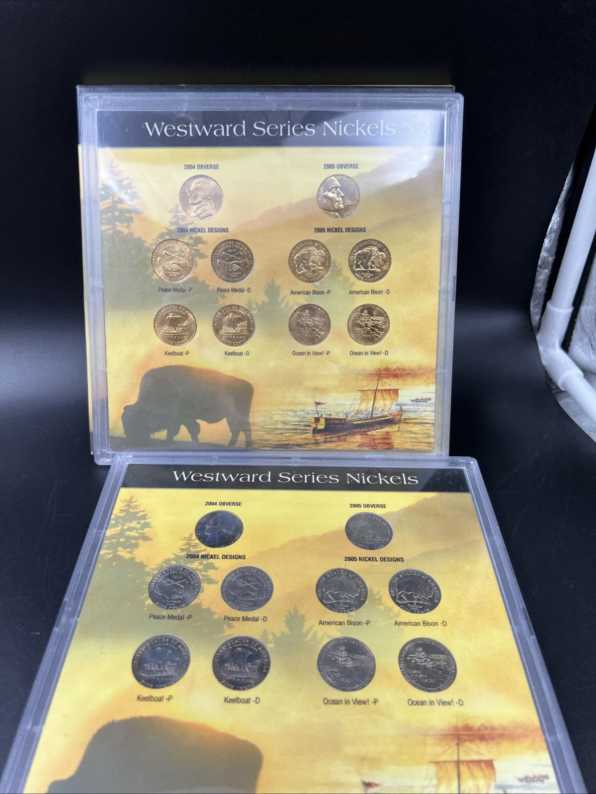 Lot of 2 2004 2005 5c Jefferson Nickel Sets 20 Coins in Holders