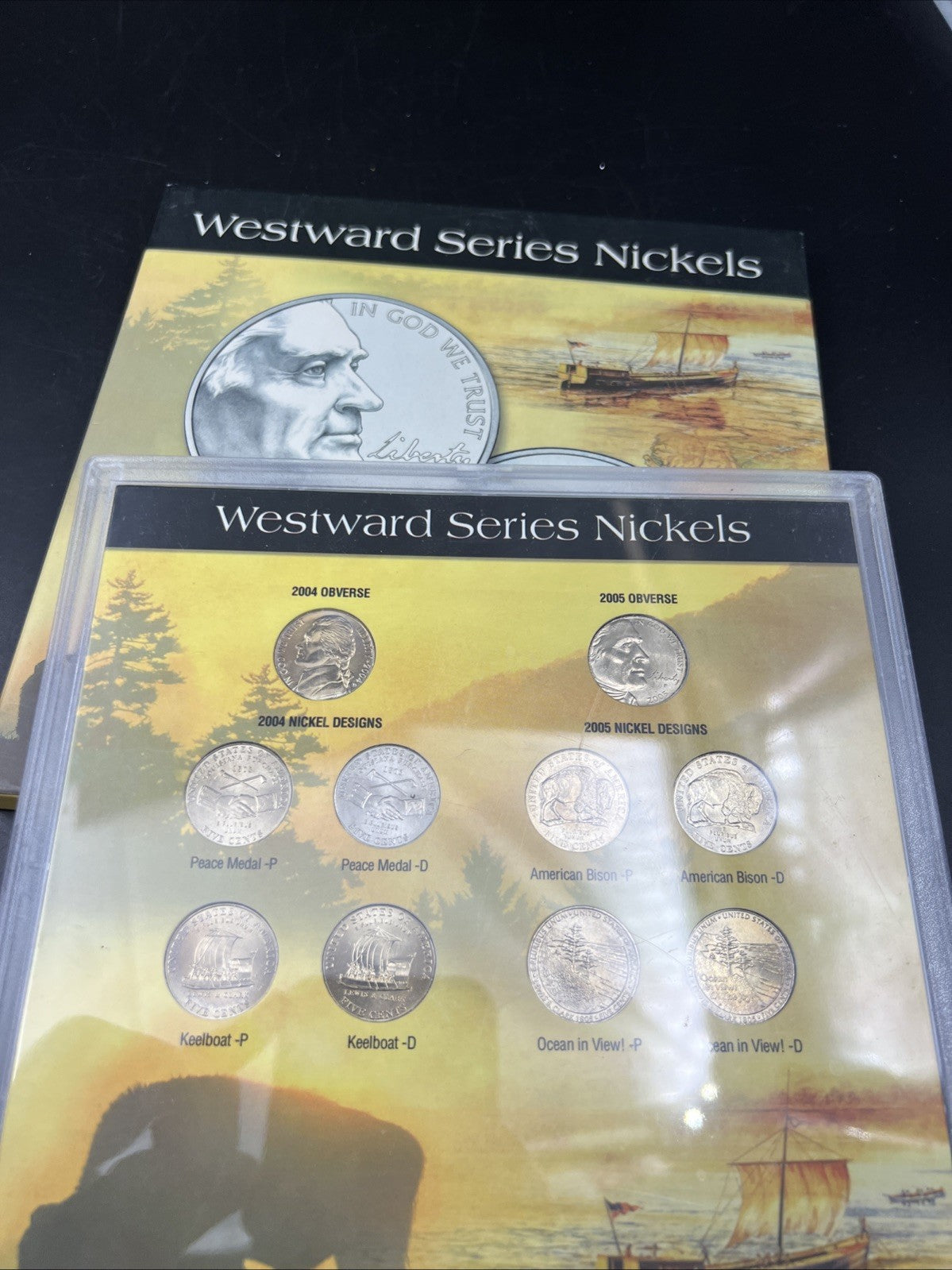 Lot of 2 2004 2005 5c Jefferson Nickel Sets 20 Coins in Holders