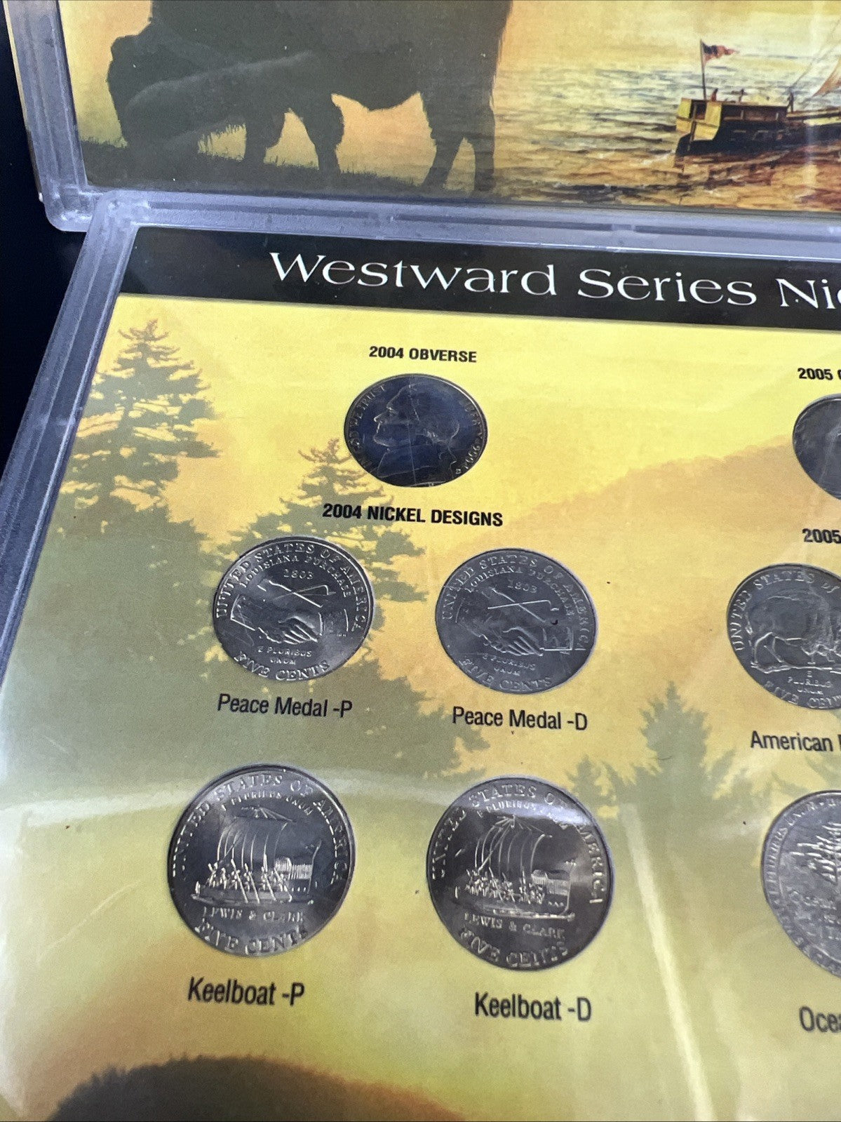 Lot of 2 2004 2005 5c Jefferson Nickel Sets 20 Coins in Holders