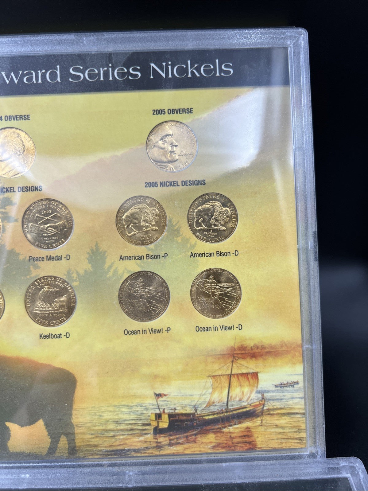 Lot of 2 2004 2005 5c Jefferson Nickel Sets 20 Coins in Holders