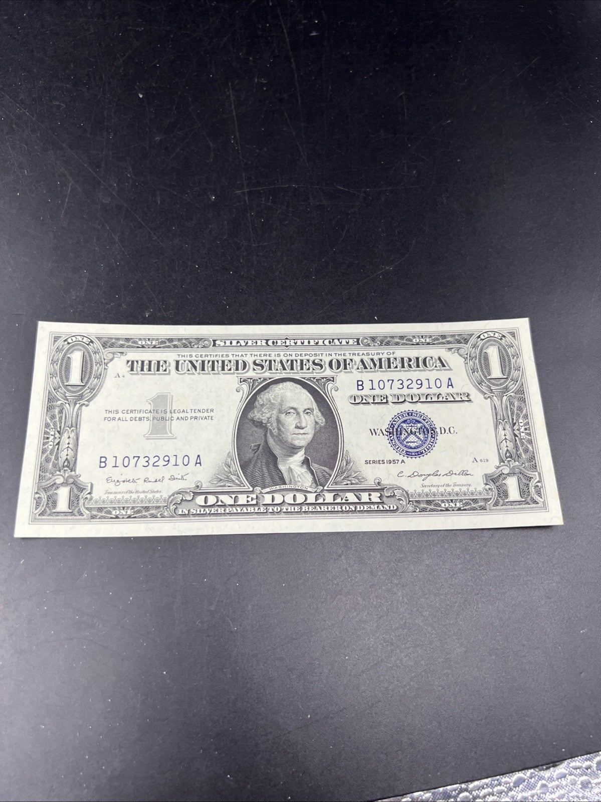 1957 A $1 One Dollar Silver Certificate Blue Seal Choice Uncirculated #910