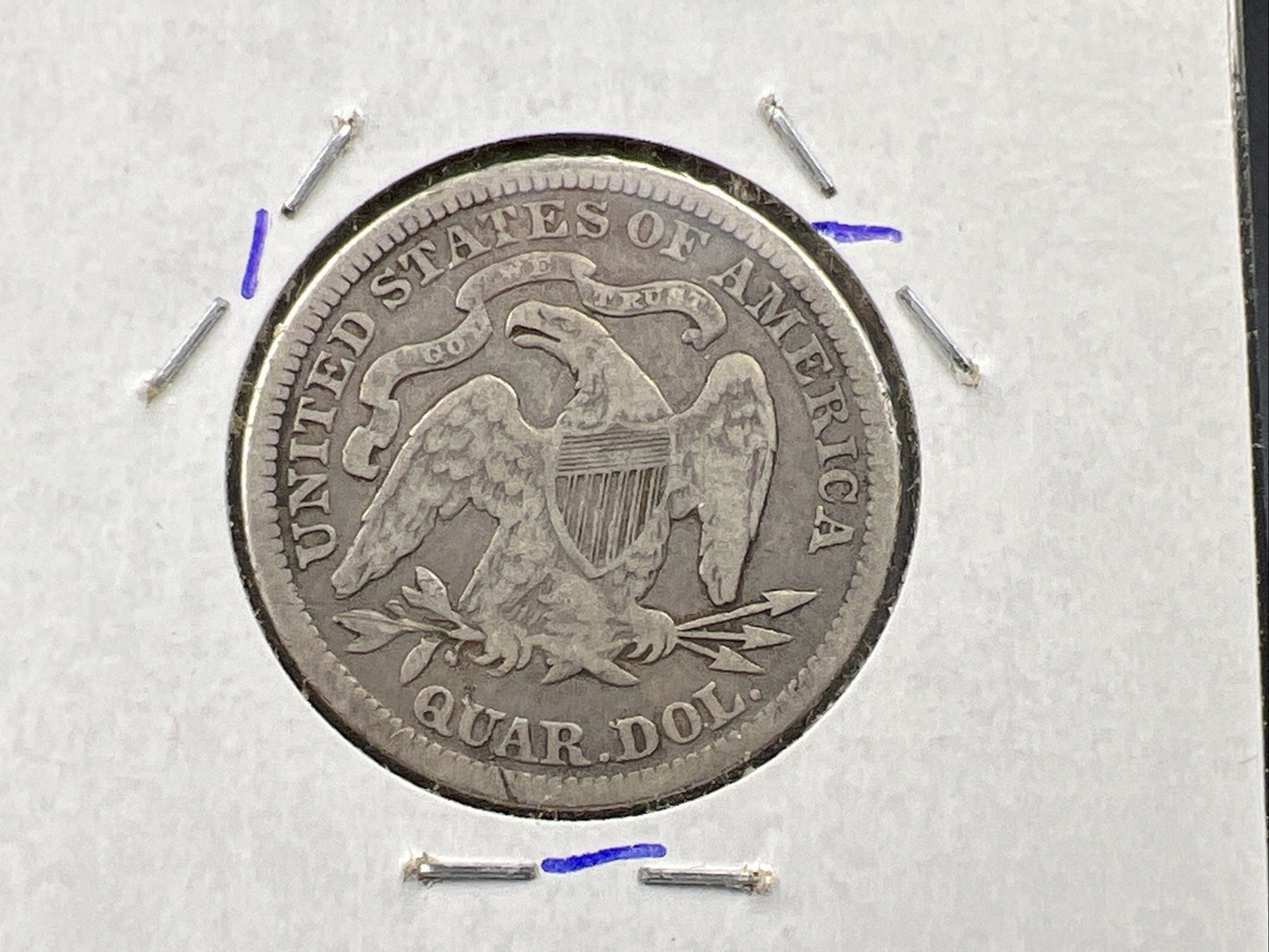 1876 25c Liberty Seated Silver Quarter Coin Fine Circulated