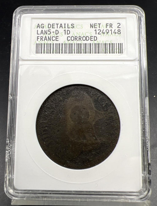 World's Worst France Decime Coin KM# 644.1 ANACS Fair Details