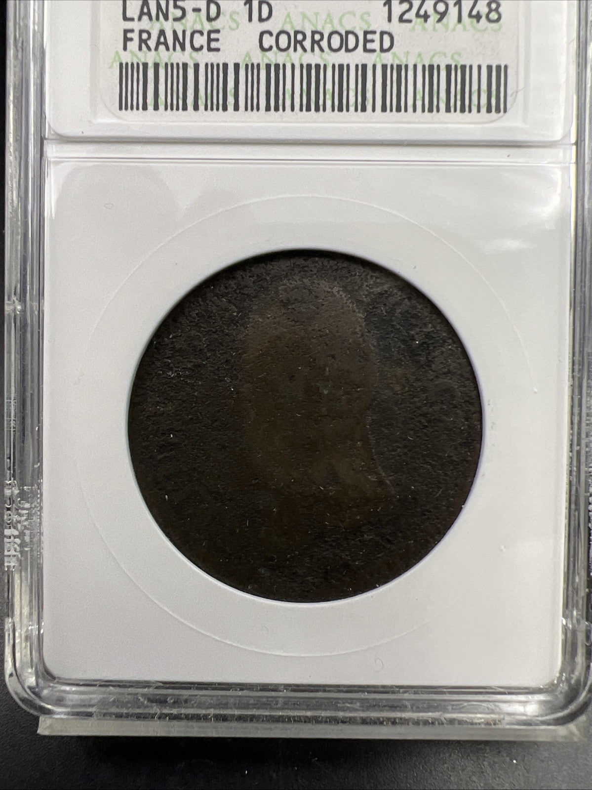 World's Worst France Decime Coin KM# 644.1 ANACS Fair Details