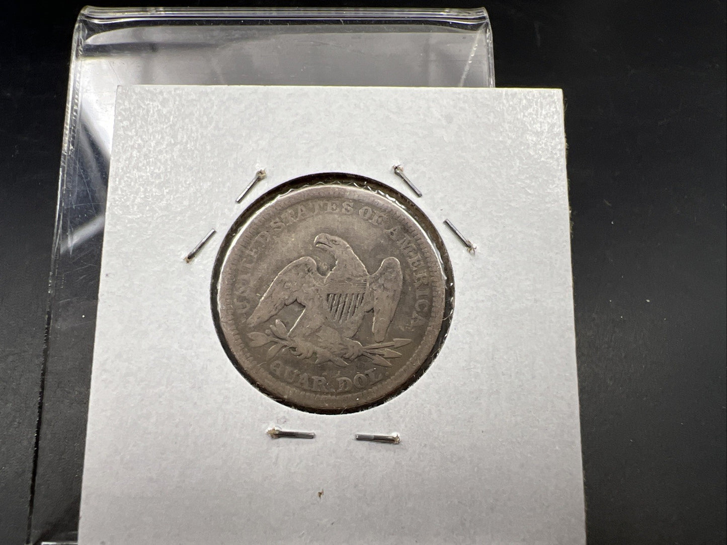 1857 Seated Liberty Quarter Coin 25c VG Very Good Details