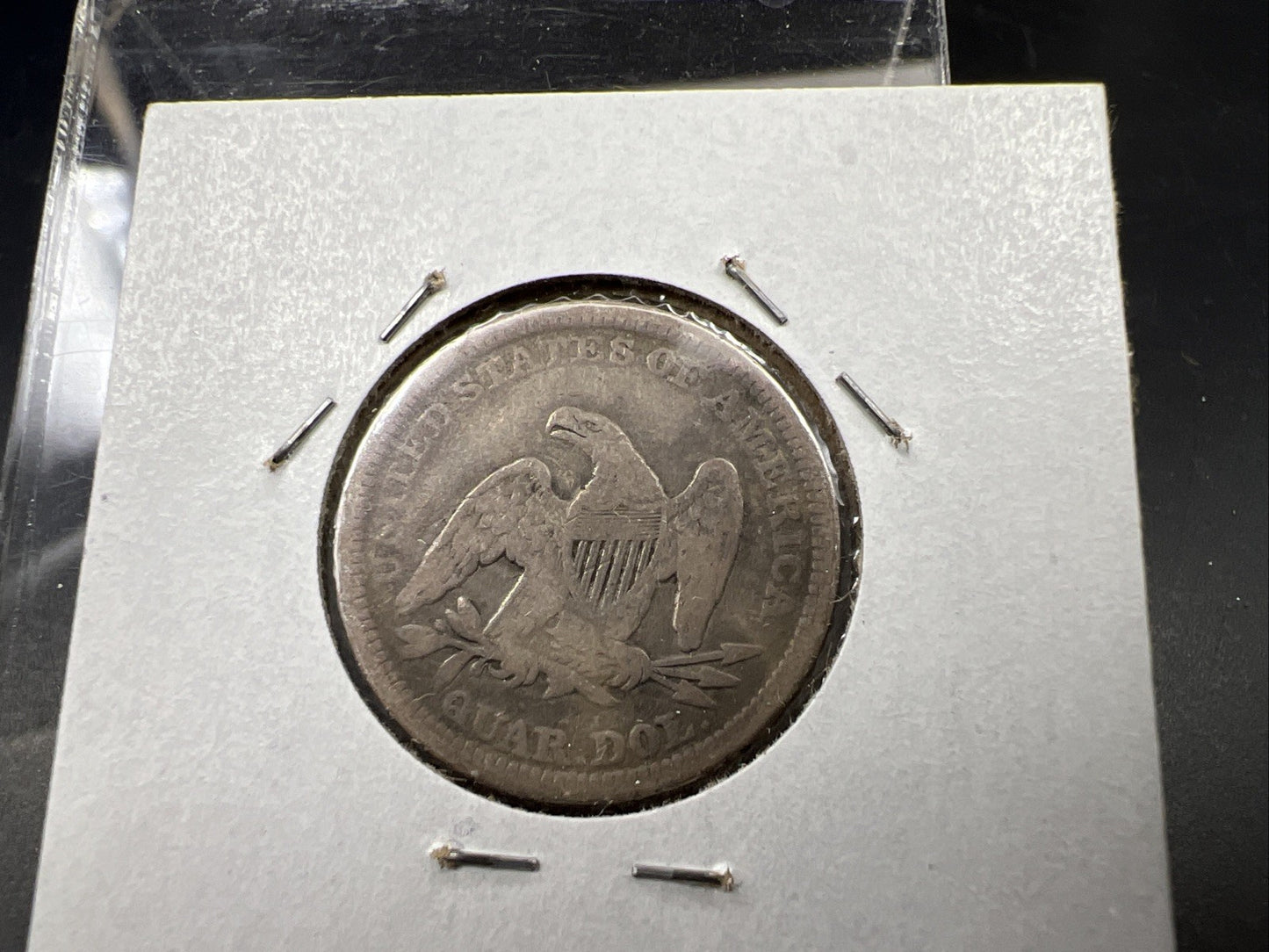 1857 Seated Liberty Quarter Coin 25c VG Very Good Details