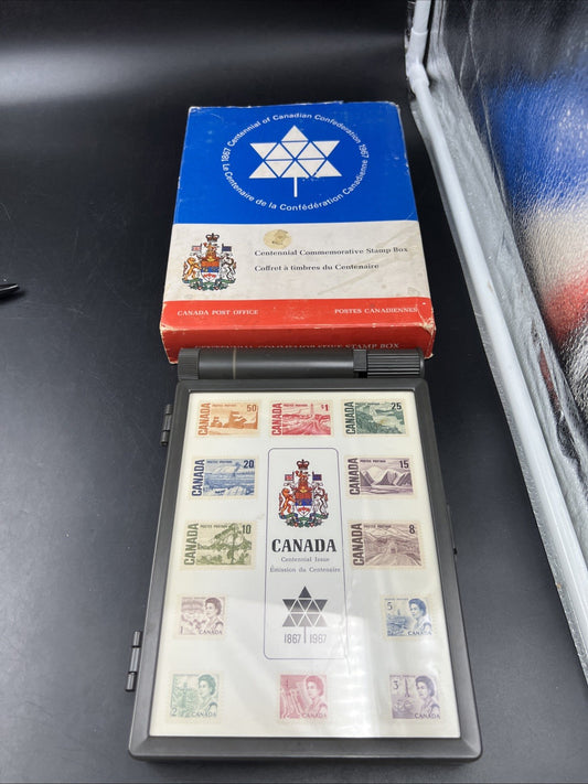 1967 Canada Centennial Plastic Stamp Box - For Wetting and storing Stamps