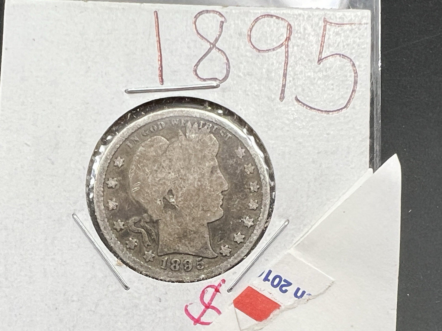 1895 P 25c Barber Silver Quarter Coin Very Circulated SKU#A