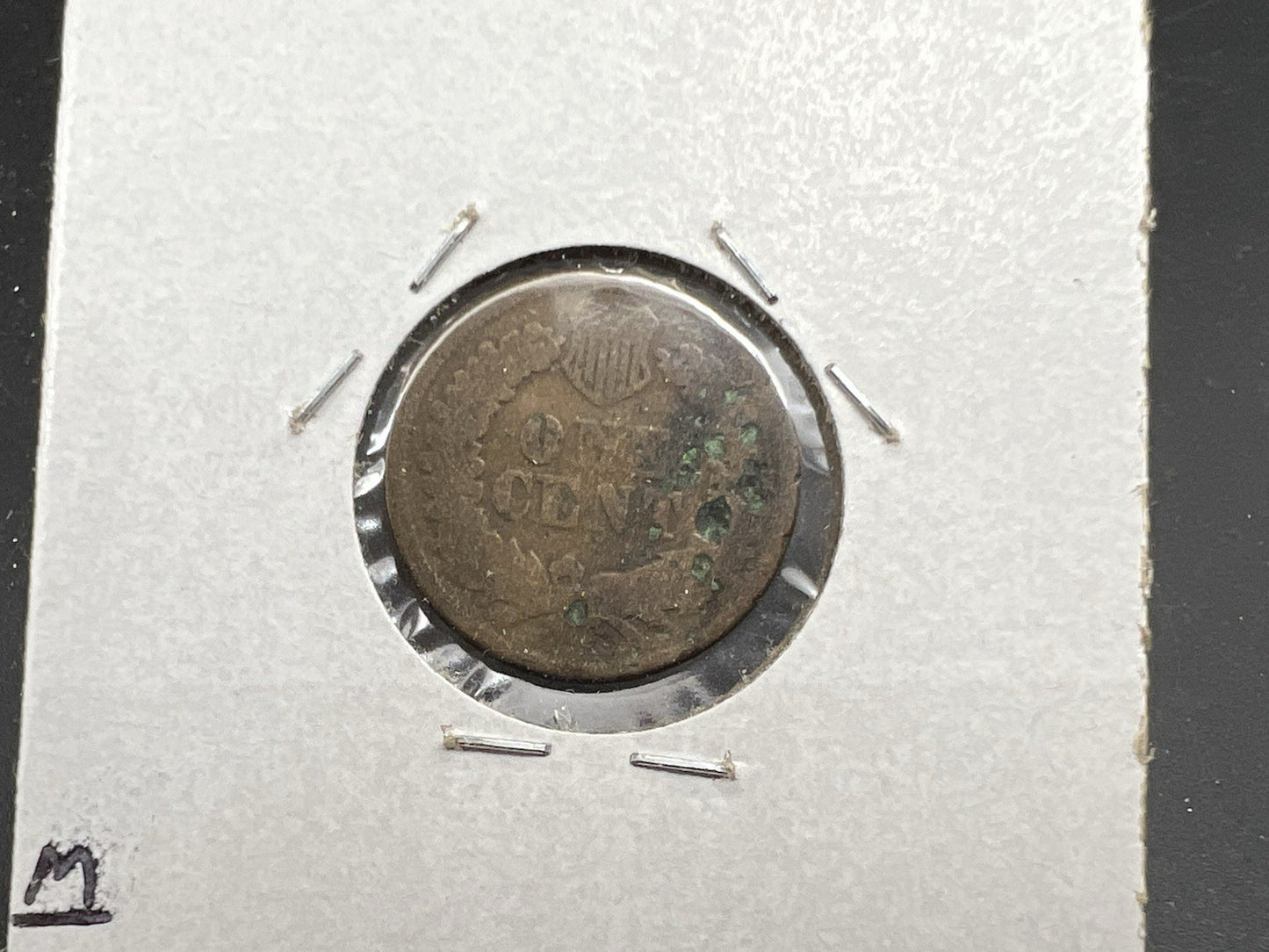 1864 1c Indian Cent Penny Very Circulated Damaged REV Semi Key Date SKU#A