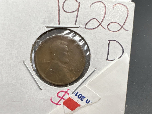 1922 D Lincoln Wheat Cent Penny Circulated SKU#A
