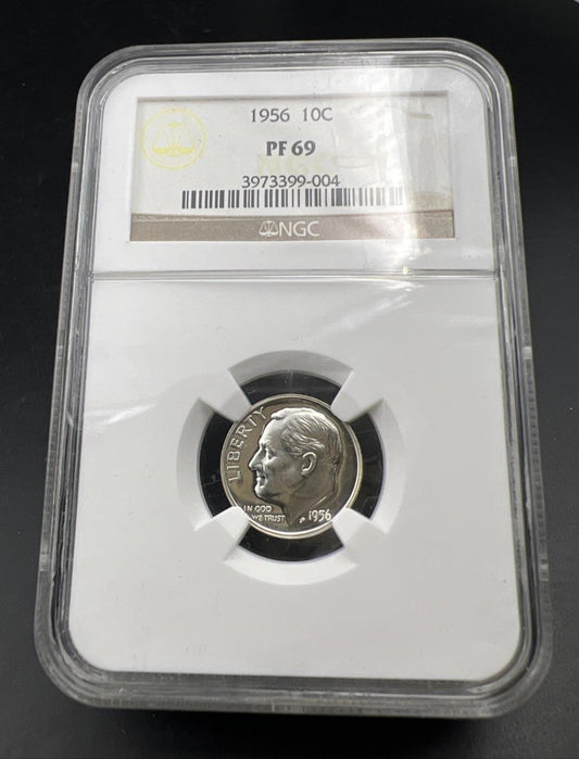 1956 P 10c Roosevelt Silver Dime Coin PF69 NGC Gem Proof Certified