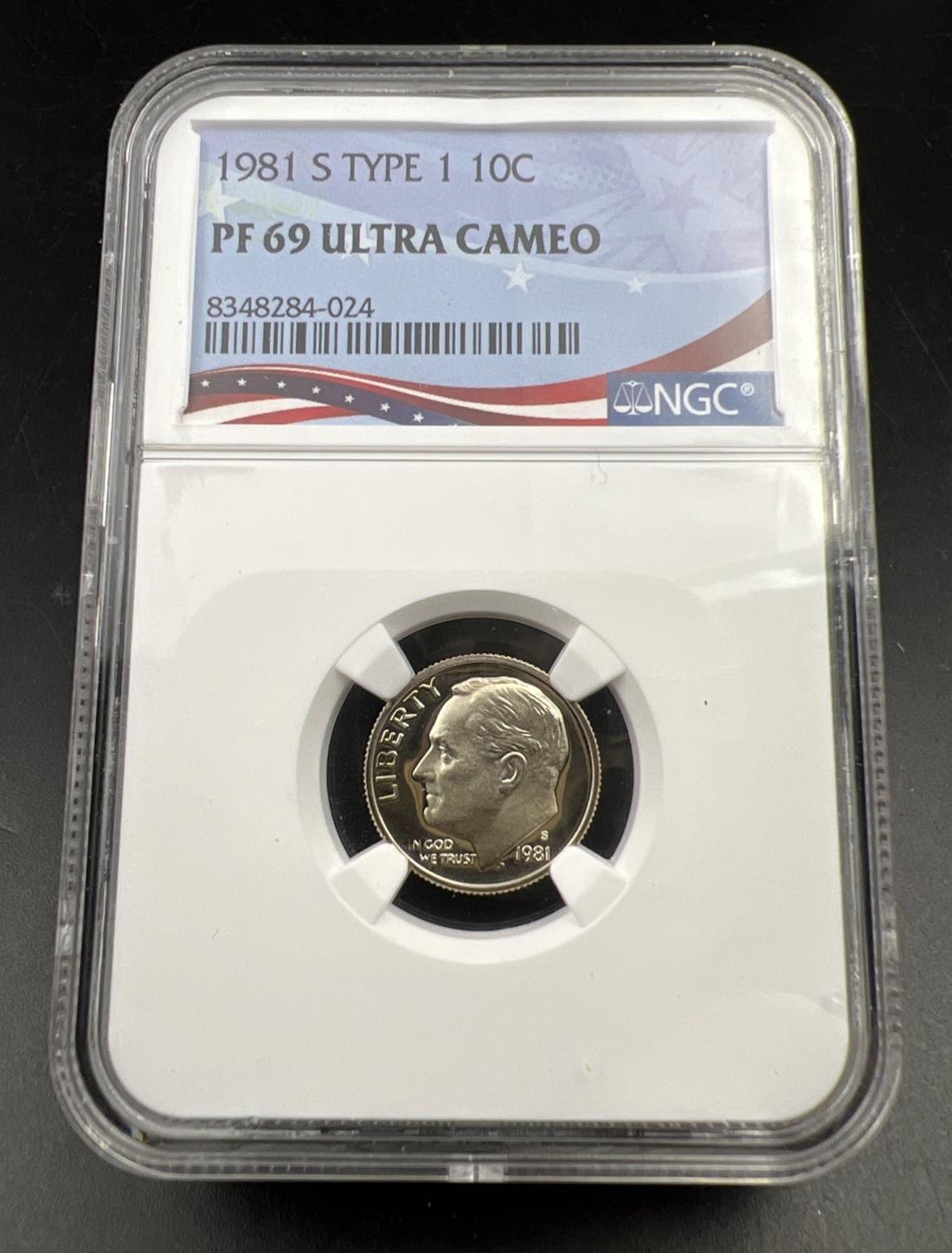 1981 Type 1 S 10c Roosevelt Copper Nickel Proof Dime Coin NGC PF69 UCAM USA
