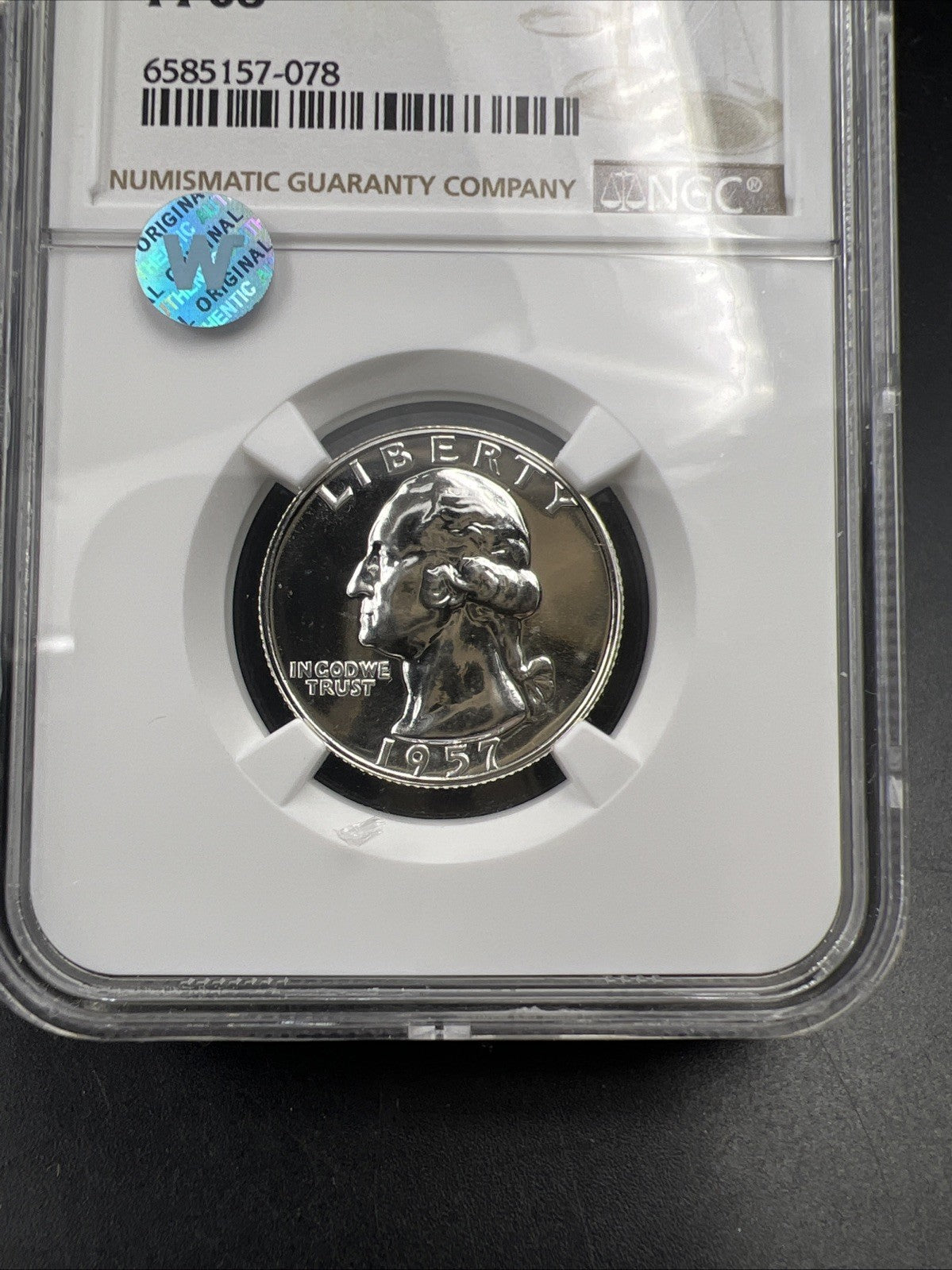 1957 25c Proof Washington Silver Quarter Coin PF68 Gem Certified NGC