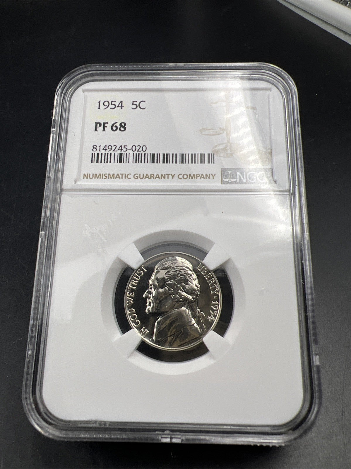 1954 5c Jefferson Nickel Coin NGC PF68 Gem Proof Certified