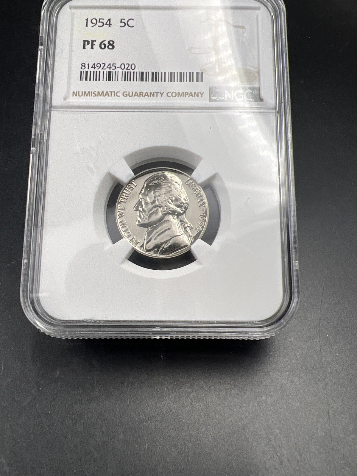 1954 5c Jefferson Nickel Coin NGC PF68 Gem Proof Certified