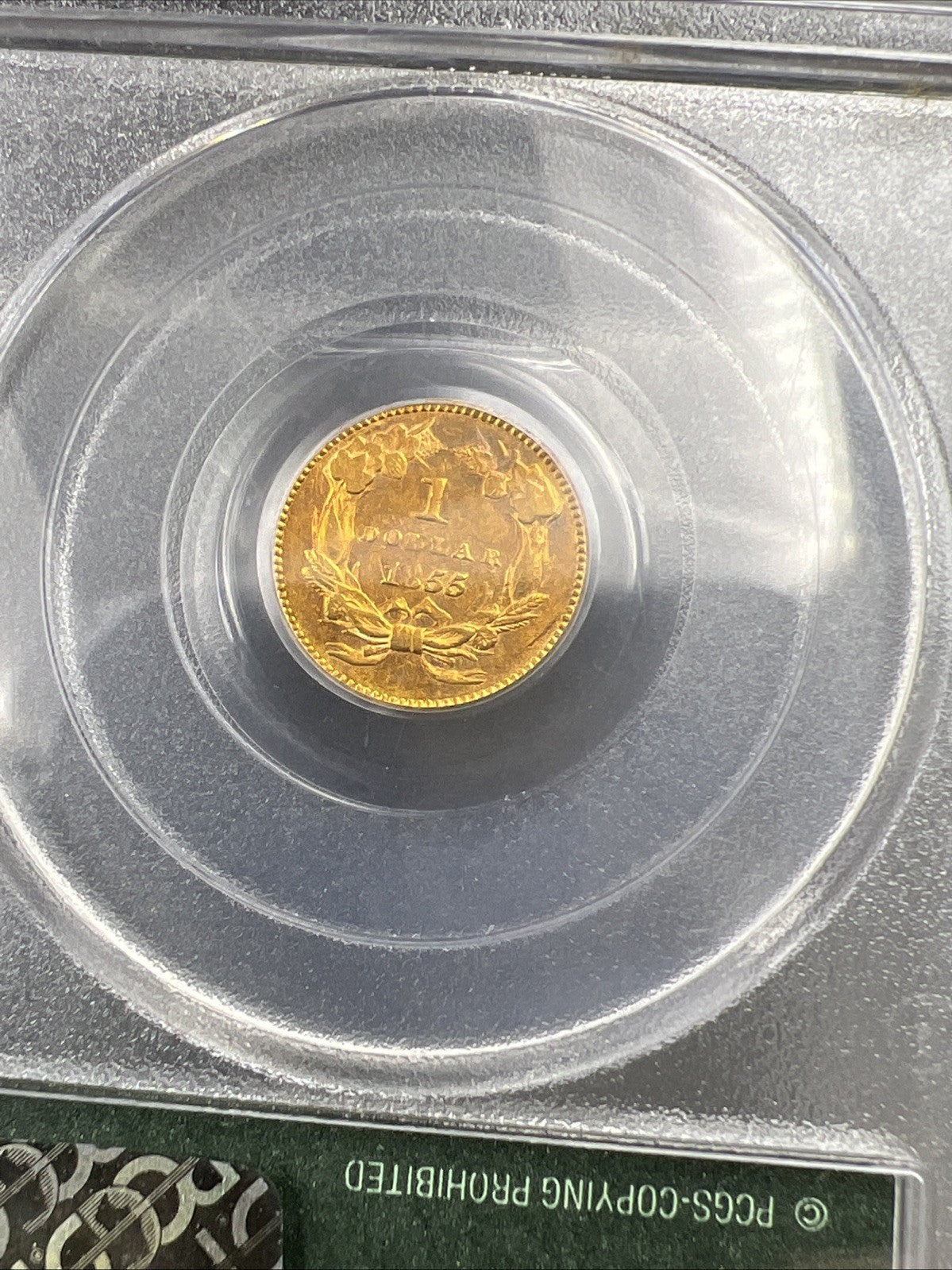 1855 Gold $1 One Dollar Princess Indian Head Type 2 Coin PCGS OGH AU50