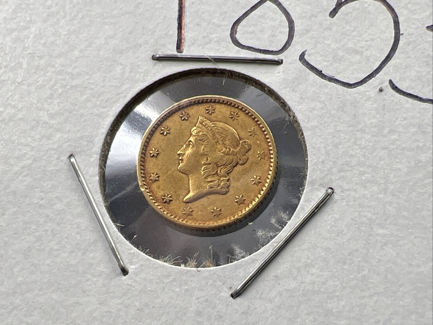 1853 Liberty Head Type I Gold Dollar $1 Choice XF EF Extra Fine Circulated