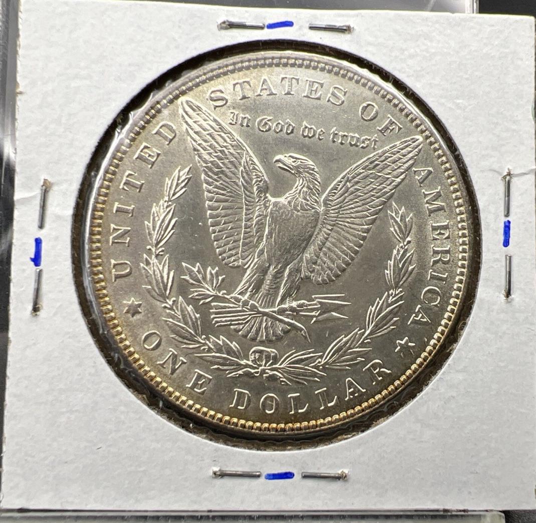 1896 P $1 Morgan Silver Dollar Coin AU About UNC Near Toning Toner