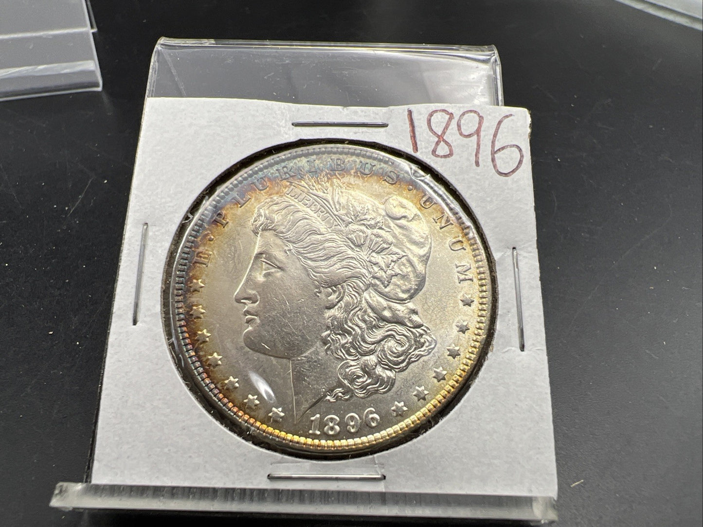 1896 P $1 Morgan Silver Dollar Coin AU About UNC Near Toning Toner
