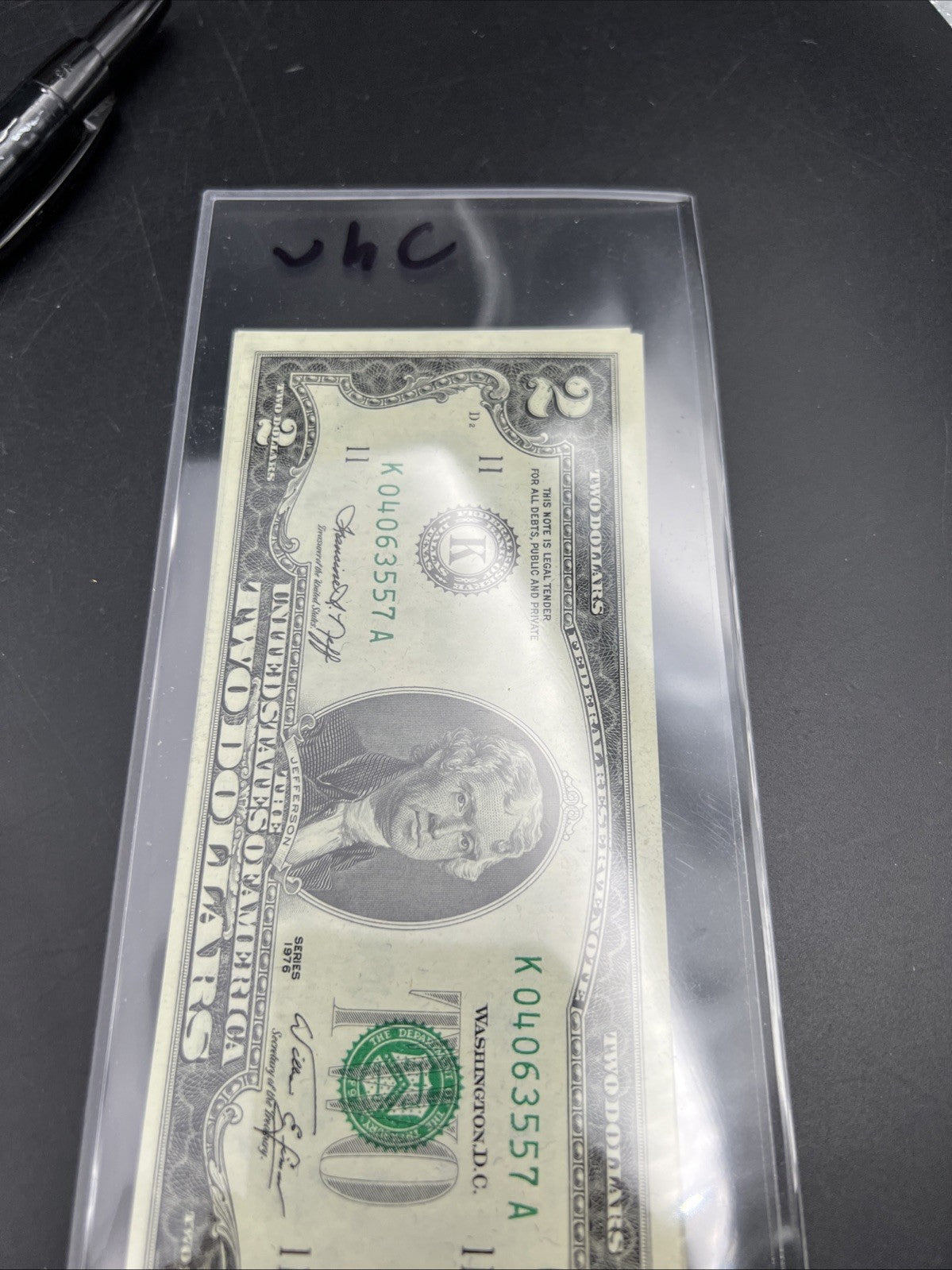 10 Consecutive 1976 $2 FRN Federal Reserve Notes District K CH UNC