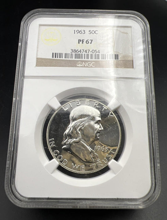 1963 Franklin Silver Half Dollar Coin PF67 NGC Gem Proof Certified
