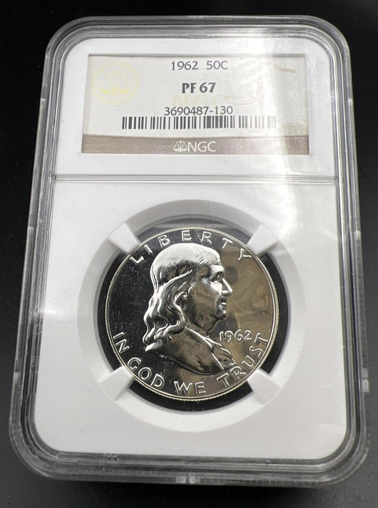1962 Franklin Silver Half Dollar Coin PF67 NGC Gem Proof Certified