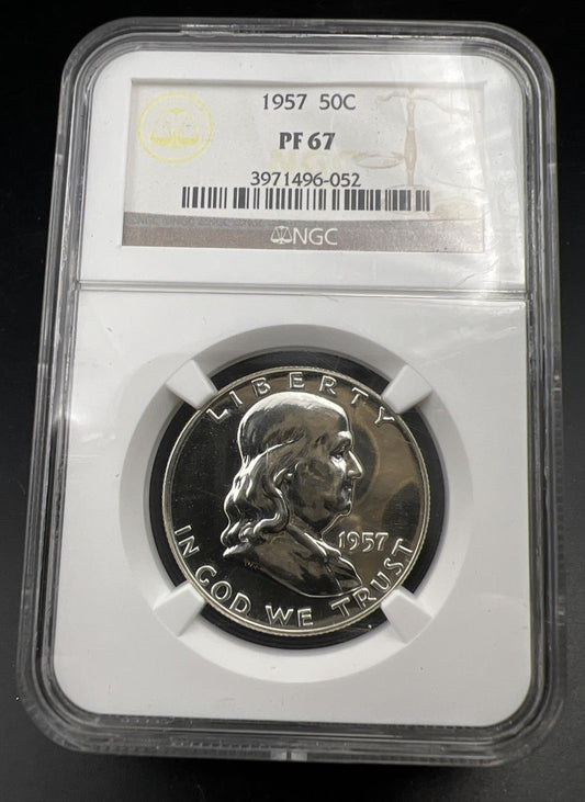 1957 Franklin Silver Half Dollar Coin PF67 NGC Gem Proof Certified