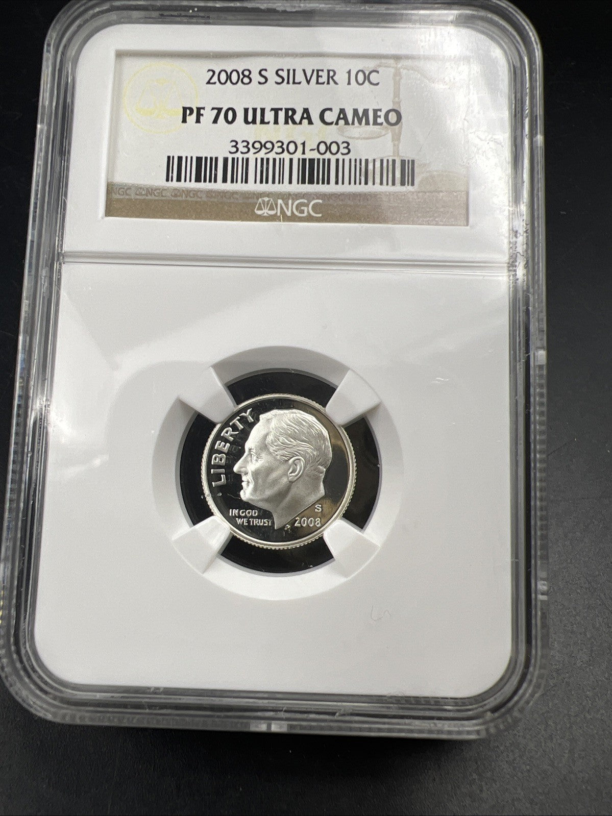 2008 S 10c Roosevelt Proof Silver Dime NGC PF70 UCAM Gem Proof #003