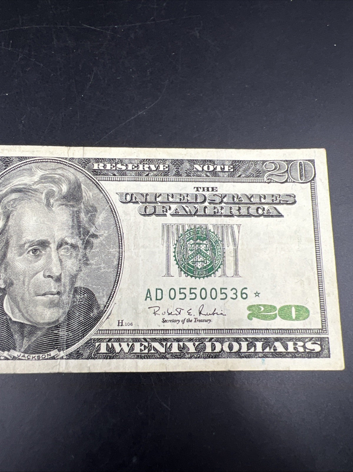 1996 $20 FRN Federal Reserve Star * Replacement Note Neat Serial Number #0550053