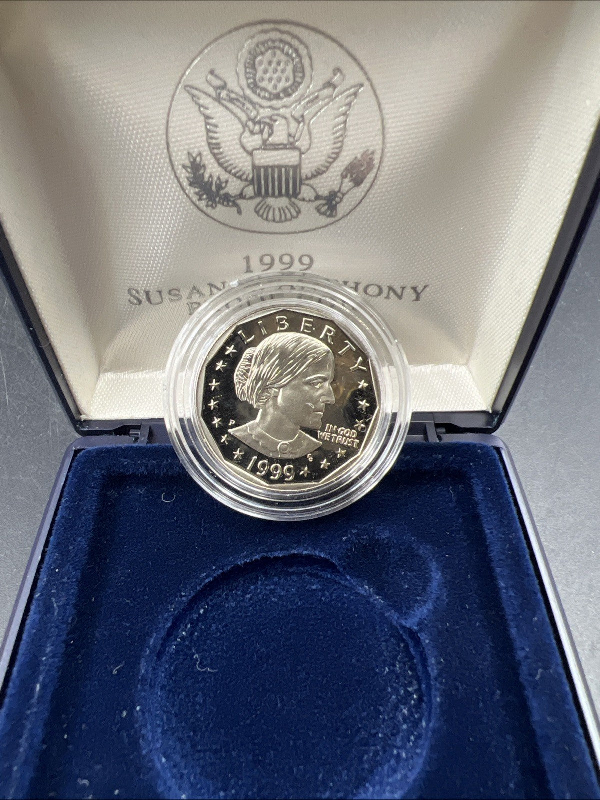 1999 P $1 Gem Proof Susan B Anthony Dollar Coin In US Mint OGP Box & COA