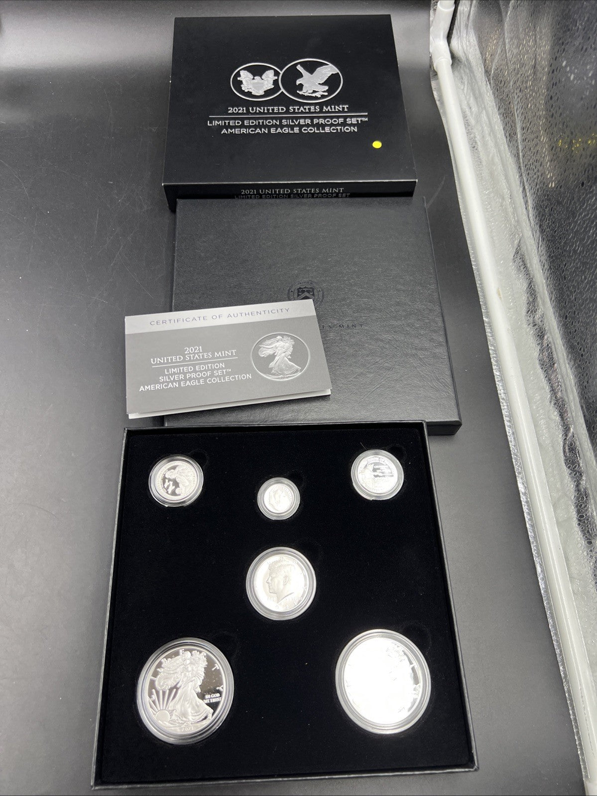 2021 6 Coin Limited Edition Silver Proof Set w/ Type 1 & 2 ASE Silver Eagles #D