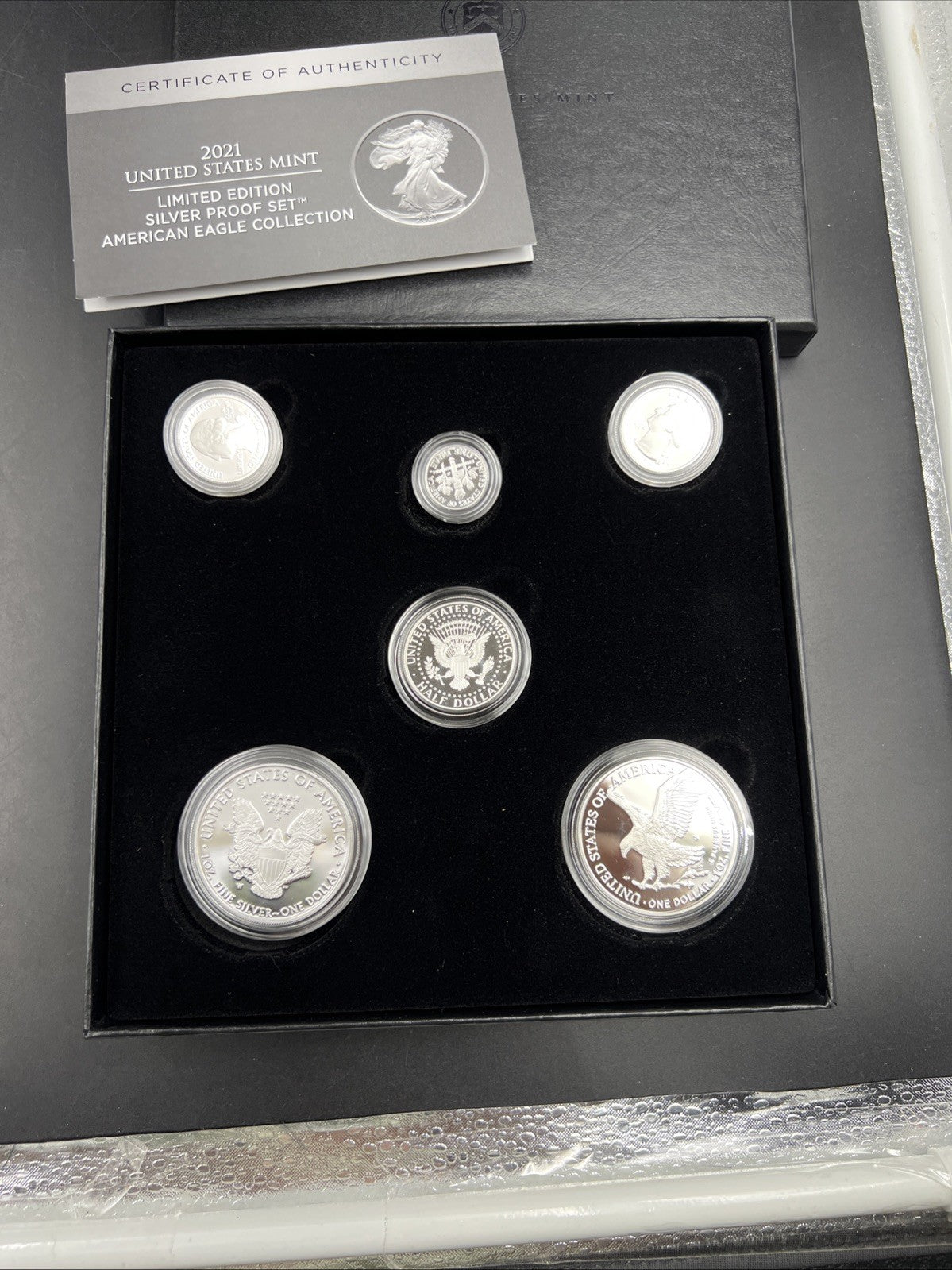 2021 6 Coin Limited Edition Silver Proof Set w/ Type 1 & 2 ASE Silver Eagles #D