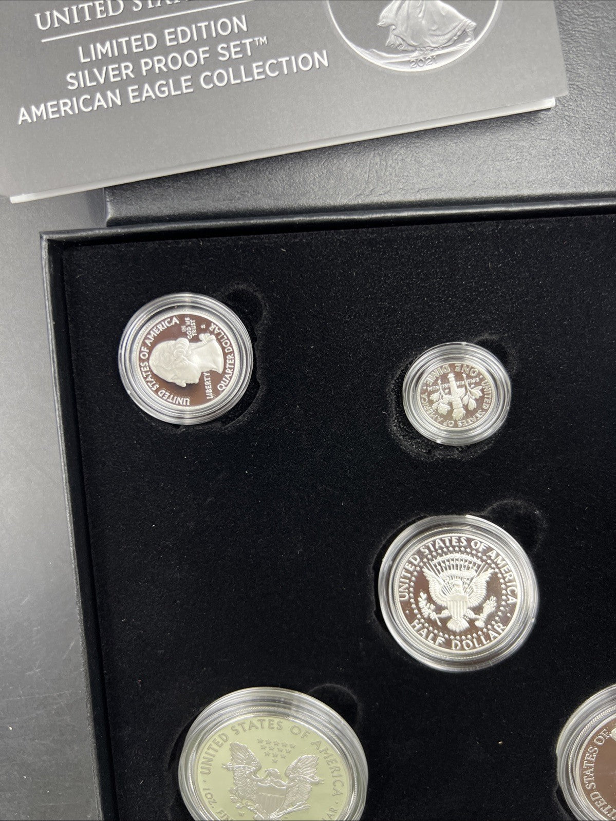 2021 6 Coin Limited Edition Silver Proof Set w/ Type 1 & 2 ASE Silver Eagles #D