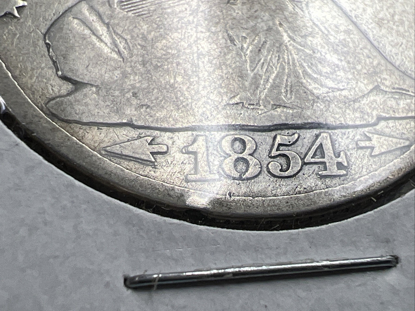 1854 O Liberty Seated Half Dollar CH VG / Fine Major Strike Doubling + Die Crack