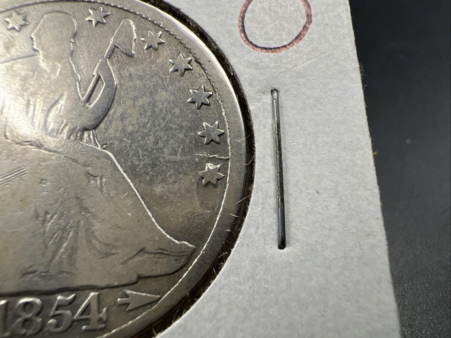 1854 O Liberty Seated Half Dollar CH VG / Fine Major Strike Doubling + Die Crack