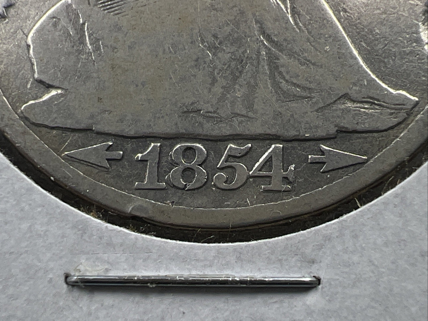 1854 O Liberty Seated Half Dollar CH VG / Fine Major Strike Doubling + Die Crack