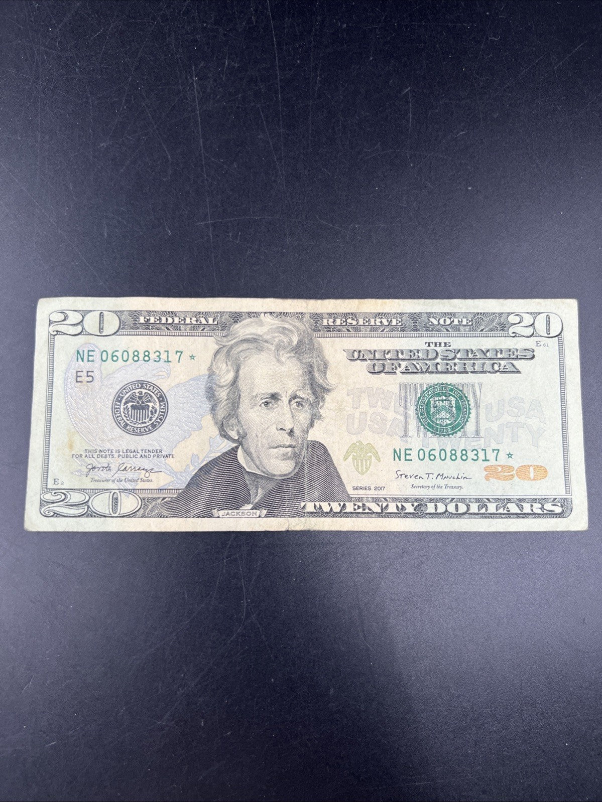 2017 $20 FRN Federal Reserve Star * Replacement Note Neat Serial Number #317