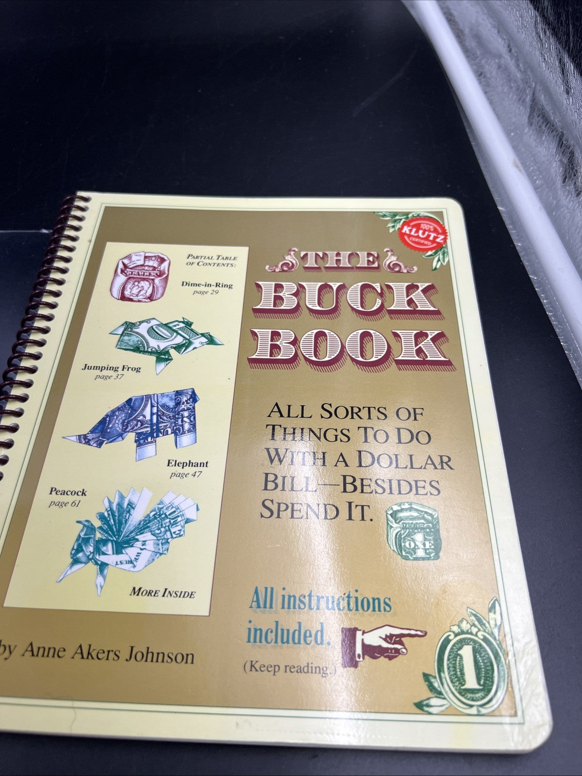 Klutz The Buck Book Dollar Origami And Additional Hobby Ideas Used