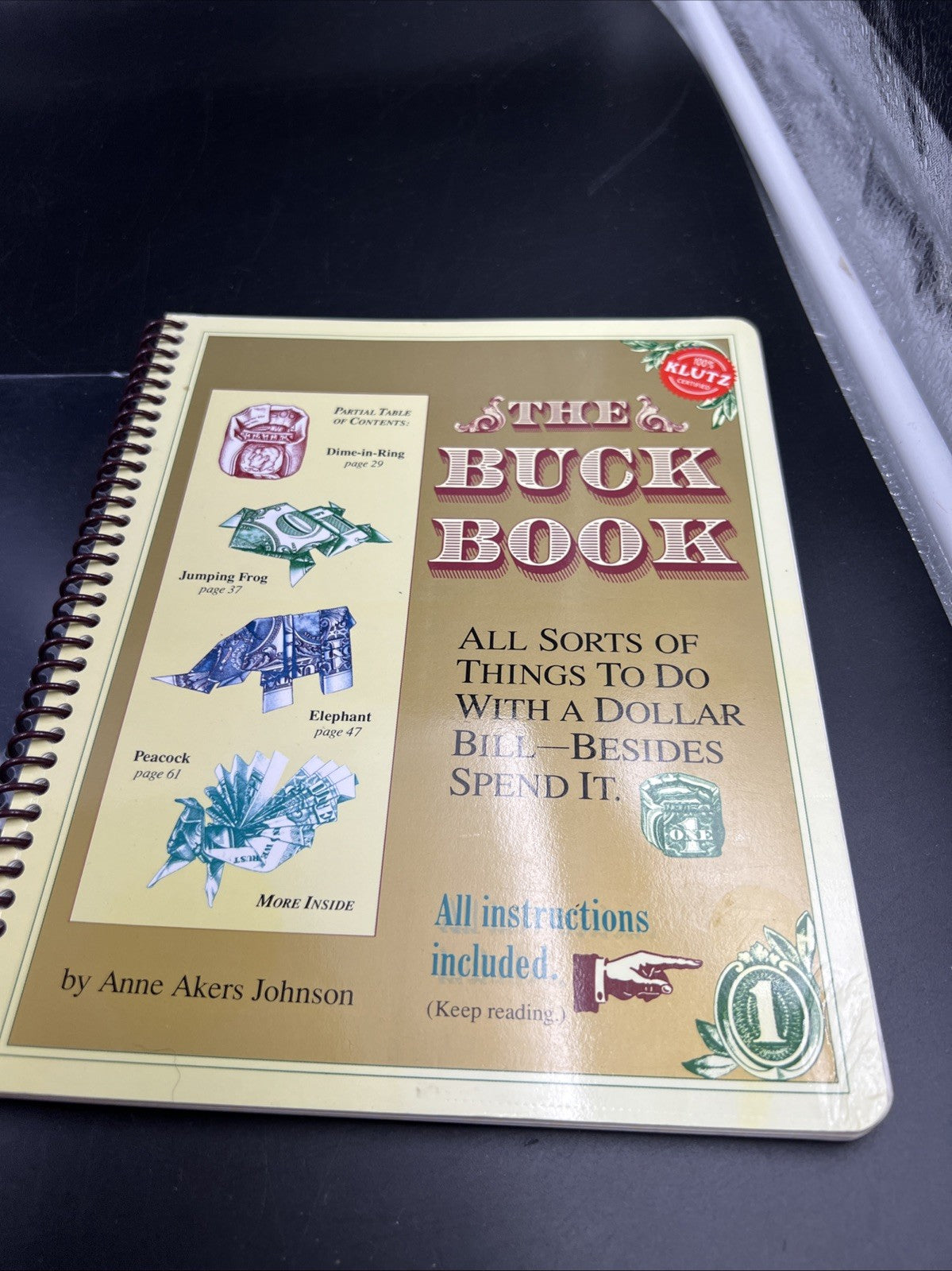 Klutz The Buck Book Dollar Origami And Additional Hobby Ideas Used