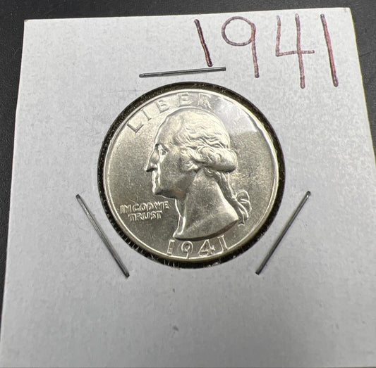1941 P Washington Silver Quarter Coin AU Details SKU#A