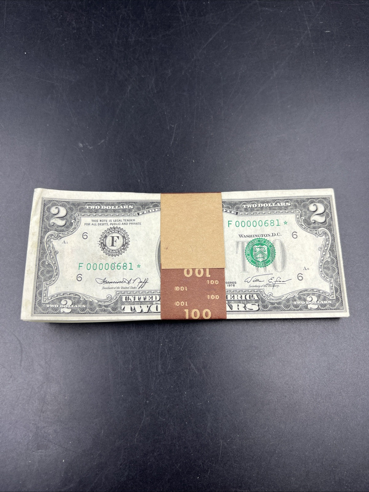 Pack of 50 Bills 1976 Postal $2 Two Dollar FRN Federal Reserve Notes CH AU - CU