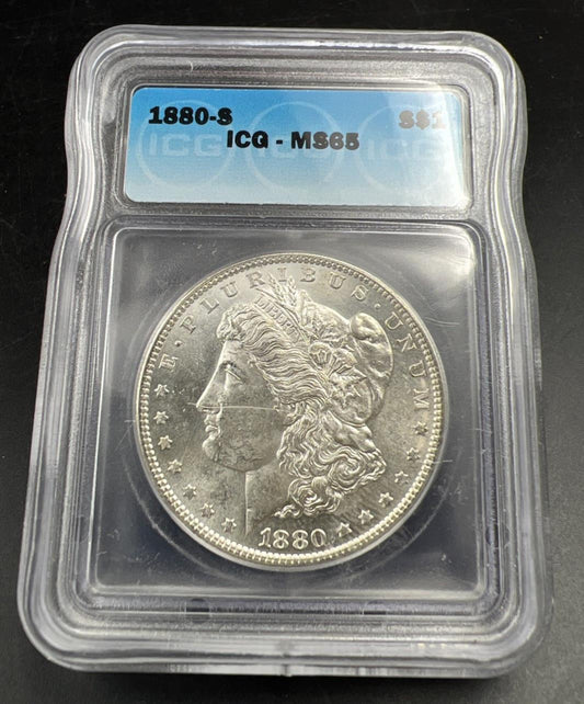 1880 S $1 Morgan Silver Dollar Coin ICG MS65 Certified