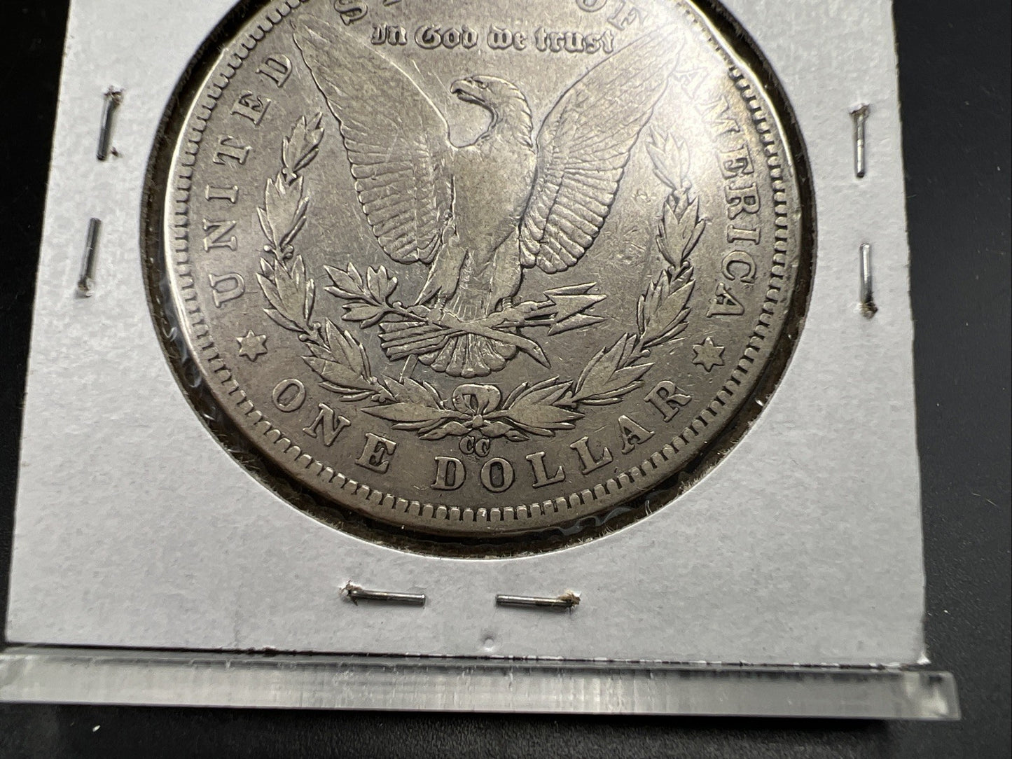 1890 CC $1 Morgan Silver Dollar Coin Tailbar Variety VF Very Fine Circulated