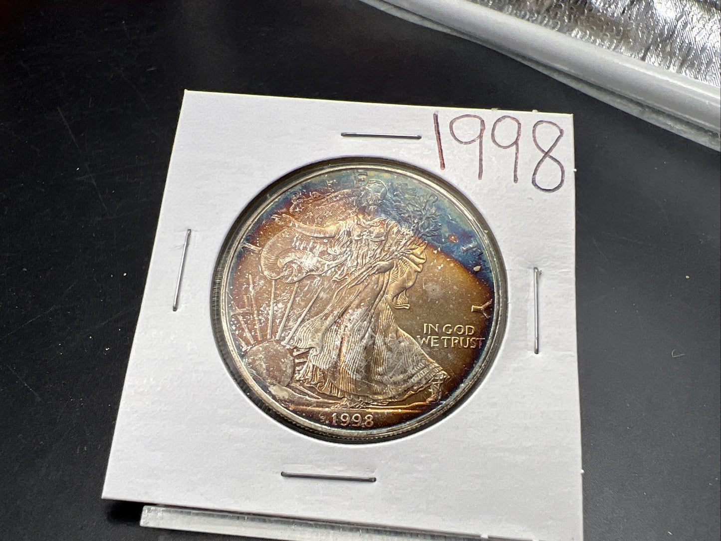 1998 1 Oz American Silver Eagle Gem BU UNC Nice Toning Toner SKU#G