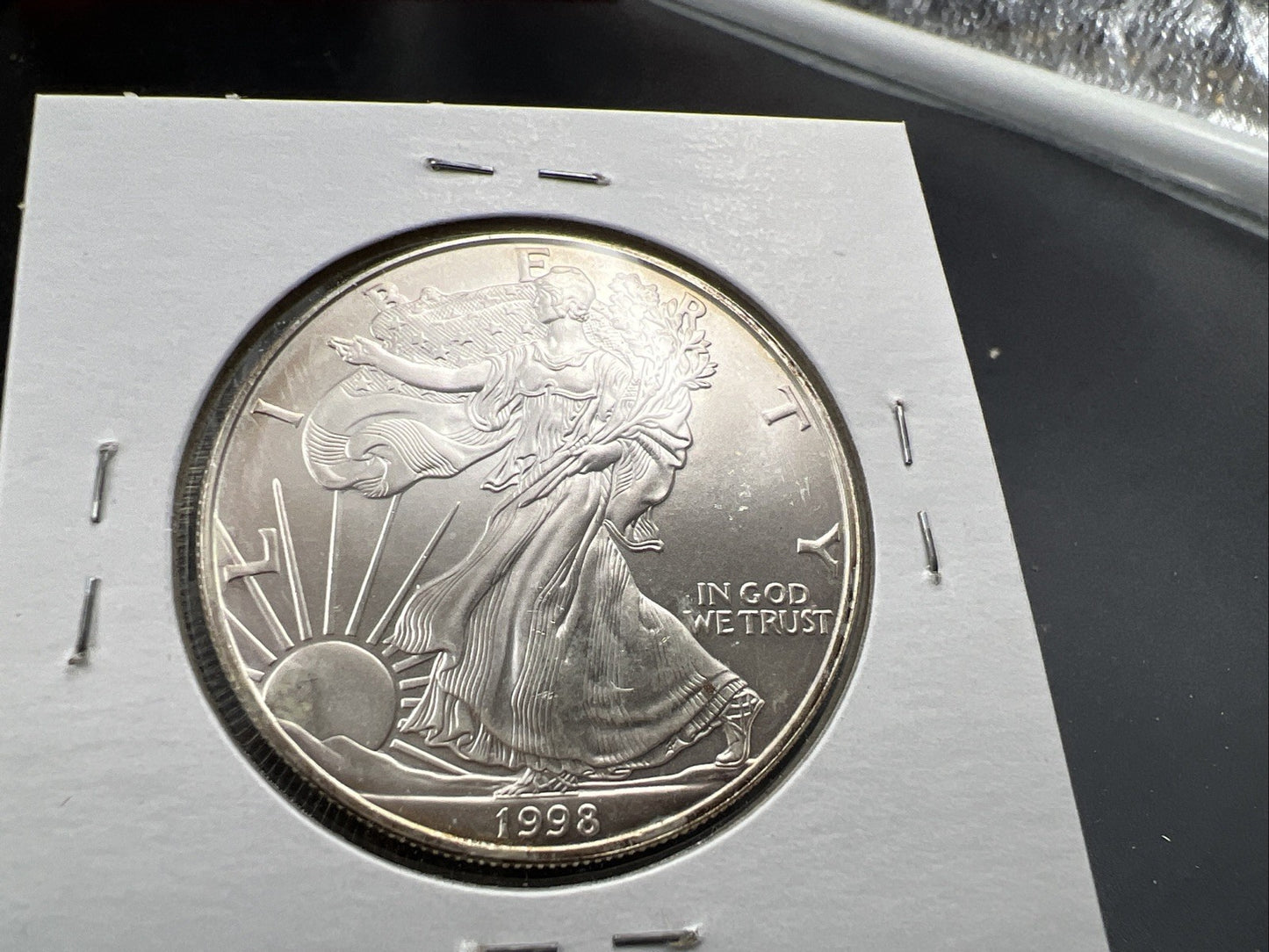 1998 1 Oz American Silver Eagle Gem BU UNC Nice Toning Toner SKU#J
