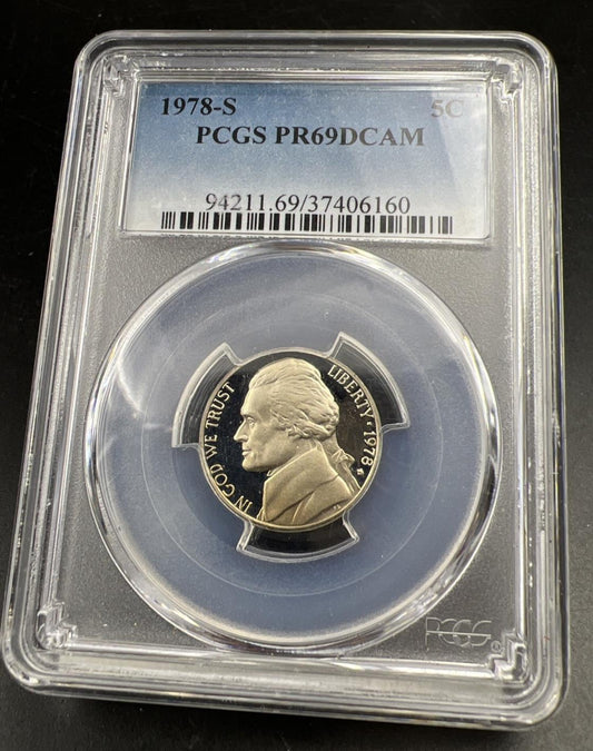 1978 S 5c Jefferson Proof Nickel Coin PR69 DCAM PCGS #60