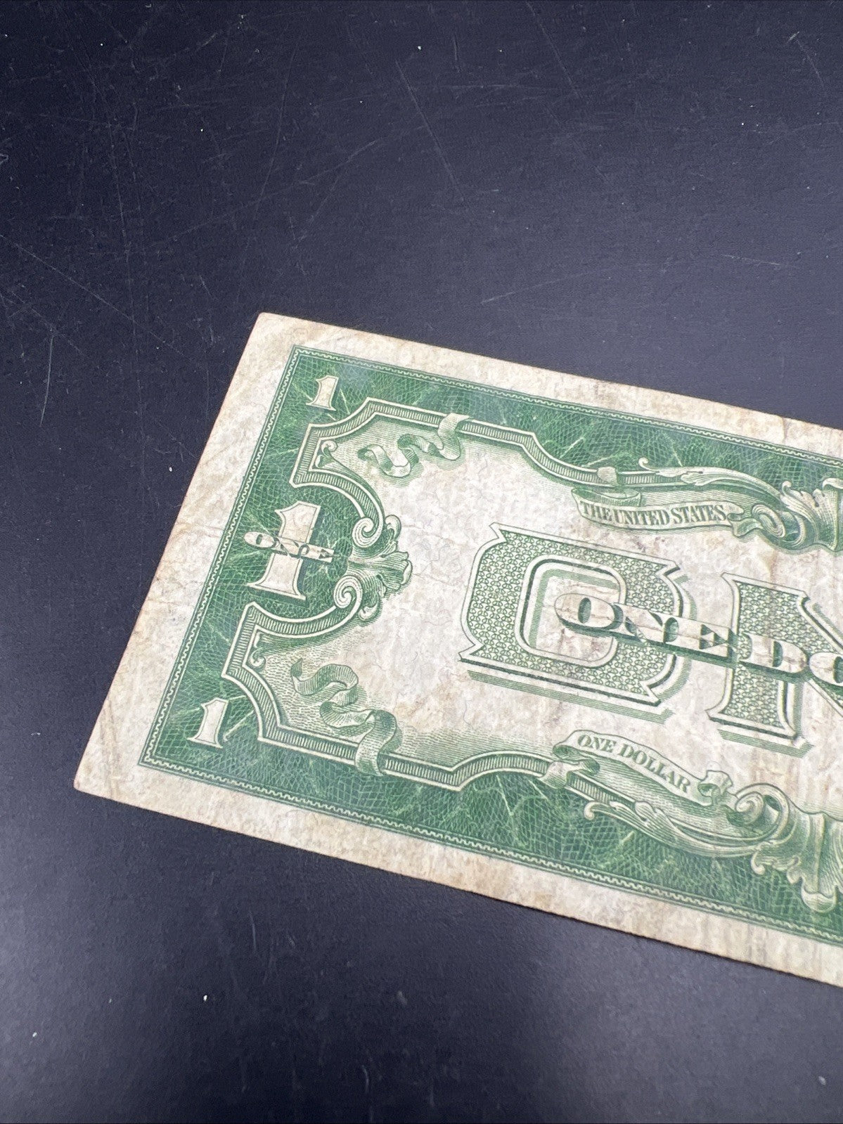 1928 $1 Funnyback Funny Back Silver Certificate Blue Seal Fine Circ017